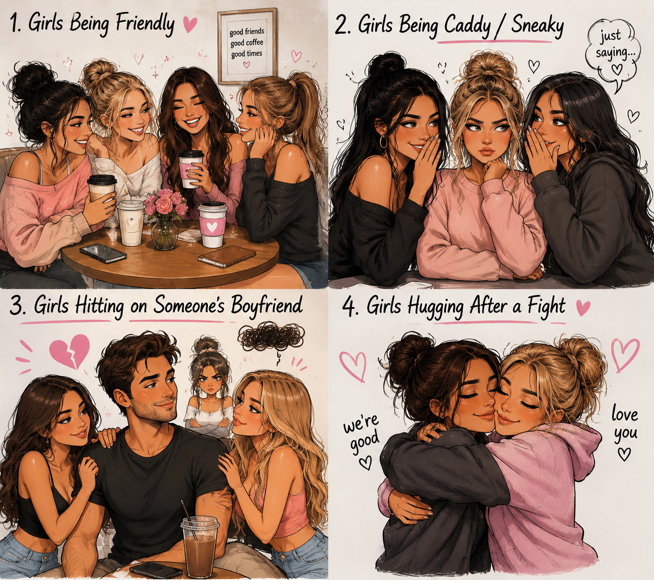 Girl Code illustrated scenarios